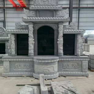 通辽 芝麻灰高档墓碑，土墓，可定制