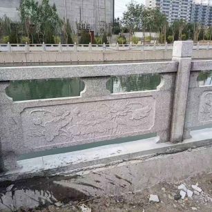 通辽 芙蓉白大花桥梁、河道，石材栏杆、围栏、护栏