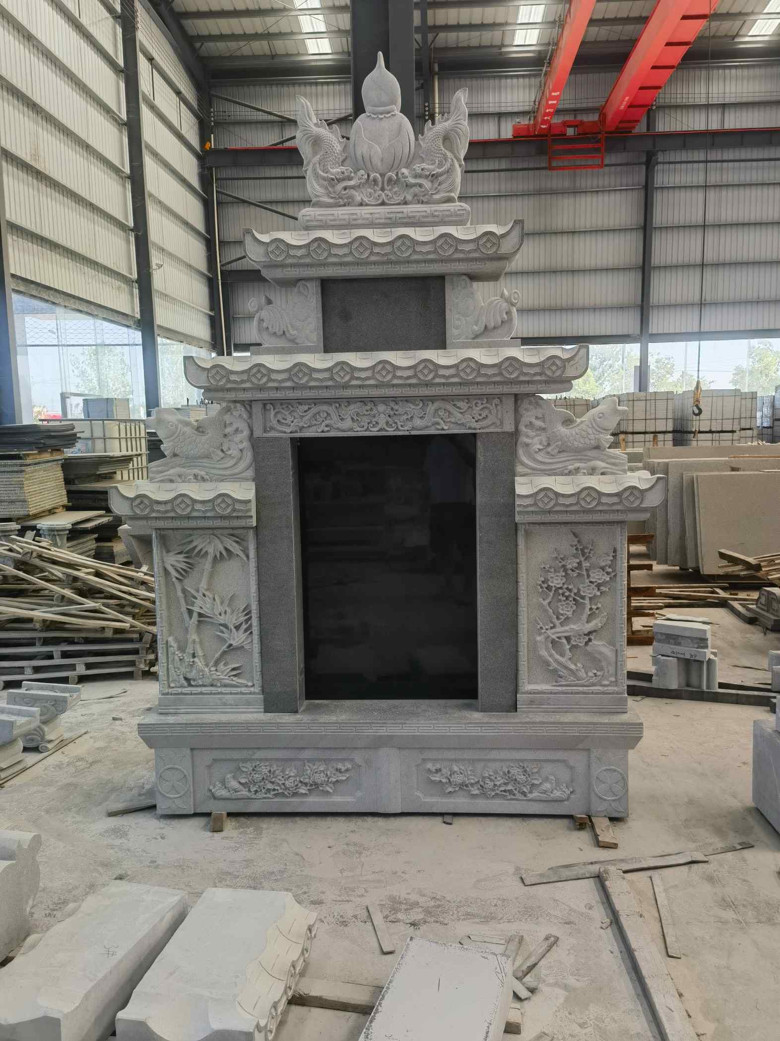 通辽 芝麻灰高档墓碑、土墓，一套也支持定做