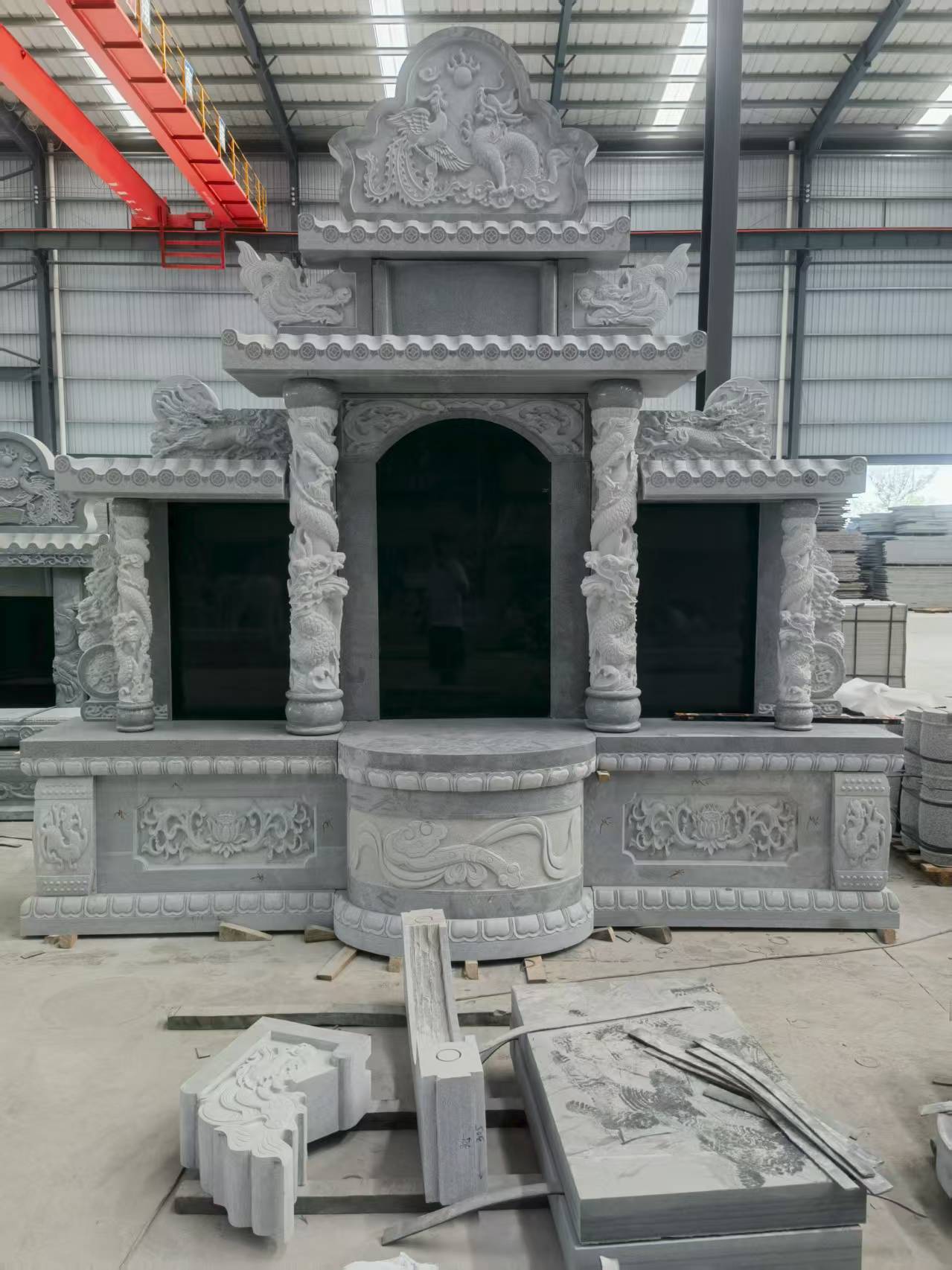 通辽 芝麻灰高档墓碑，土墓，可定制