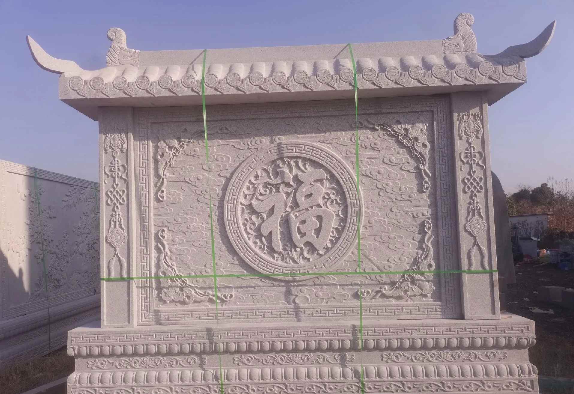通辽 芝麻白花岗岩屏风，照壁，影壁